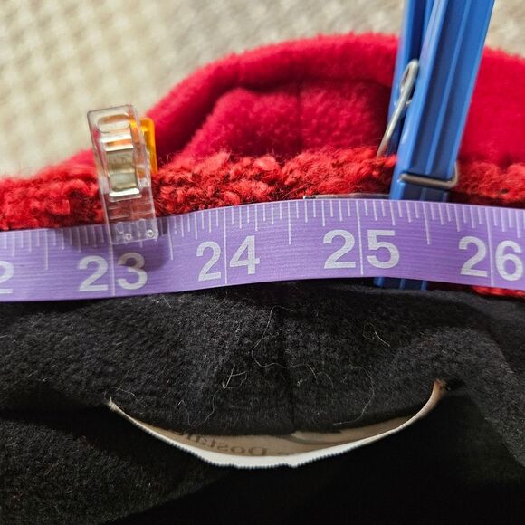 Genevieve Dostaler Canada Deep Red Boucle Edging Lined Warm Chic Beret Style Hat - Picture 10 of 10